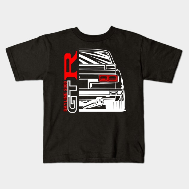 Skyline 2000 GTR Hakosuka Kids T-Shirt by gaplexio